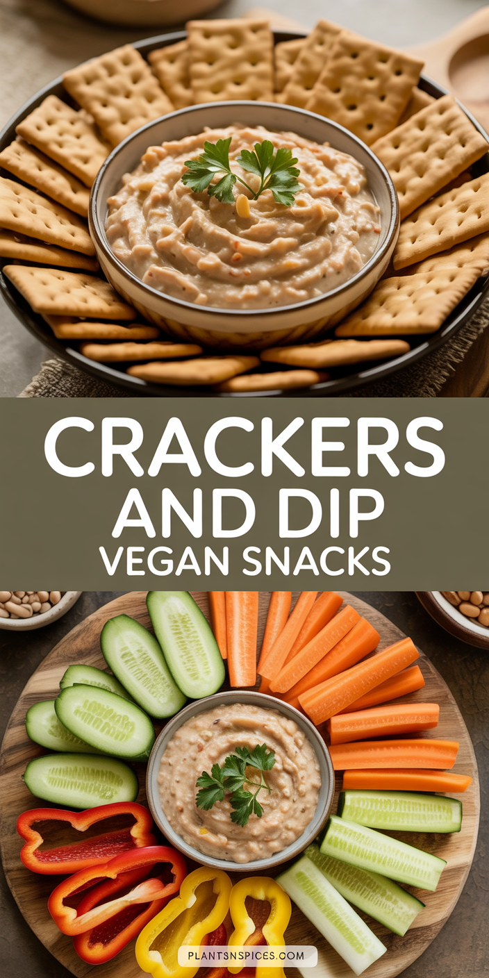 Crackers and Dip Vegan Snacks