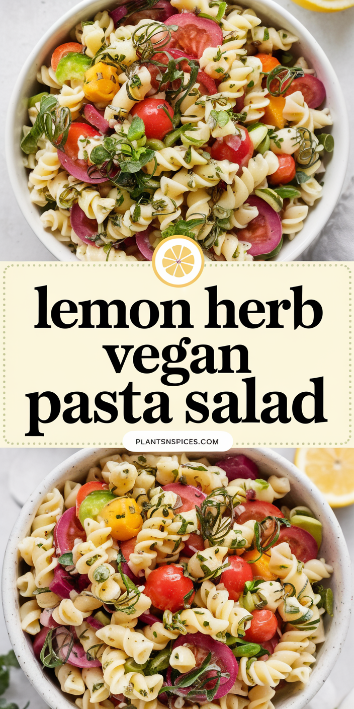 Lemon Herb Vegan Pasta Salad